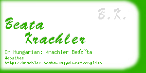 beata krachler business card